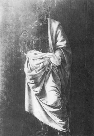 drawing of a man draped in white