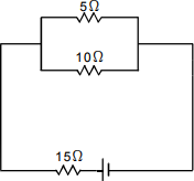 Circuit diagram that is a closed rectangular loop with a single cell power source at the bottom center of the loop