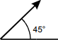 An arrow at a 45 degree angle from the horizontal.