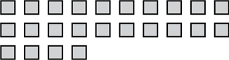diagram of an arrangement of 24 squares